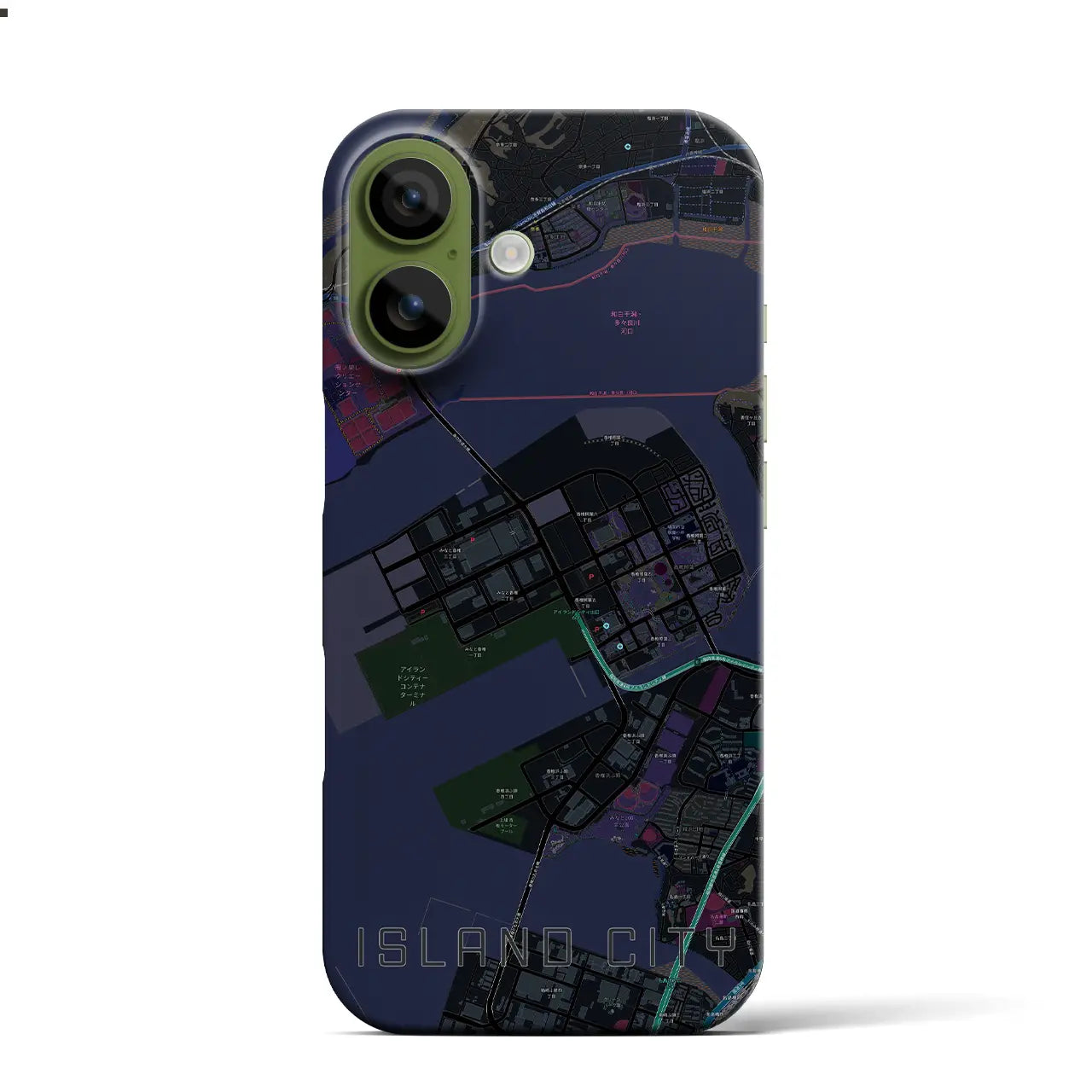 【アイランドシティ(福岡県)】地図柄iPhoneケース(バックカバータイプ)