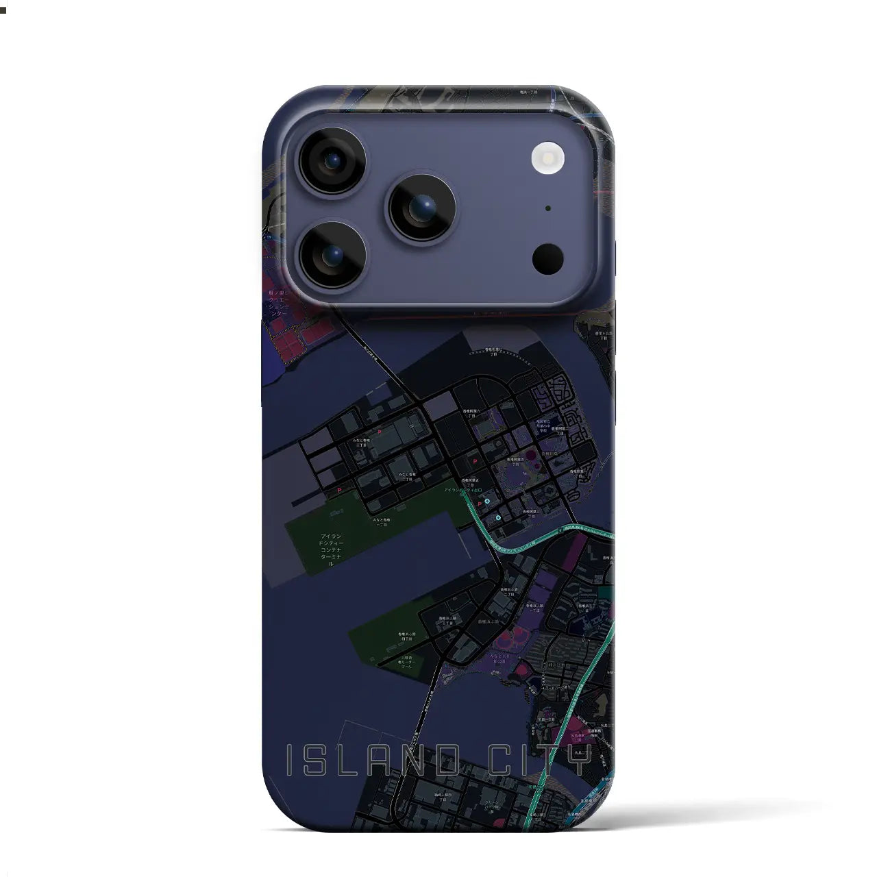 【アイランドシティ(福岡県)】地図柄iPhoneケース(バックカバータイプ)