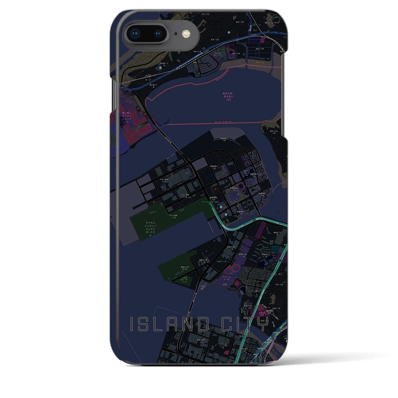【アイランドシティ(福岡県)】地図柄iPhoneケース(バックカバータイプ)