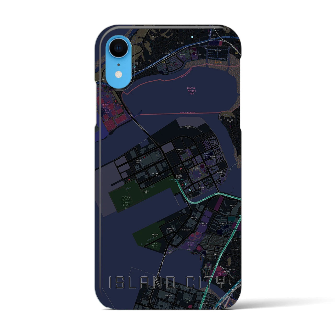 【アイランドシティ(福岡県)】地図柄iPhoneケース(バックカバータイプ)