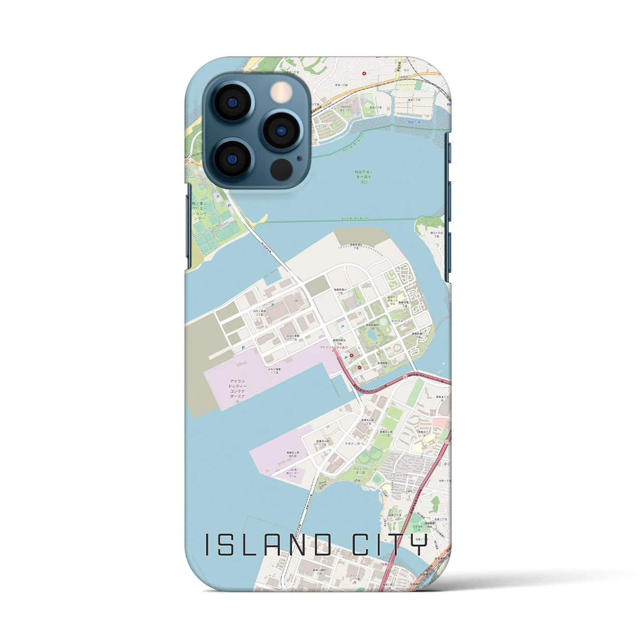 【アイランドシティ(福岡県)】地図柄iPhoneケース(バックカバータイプ)
