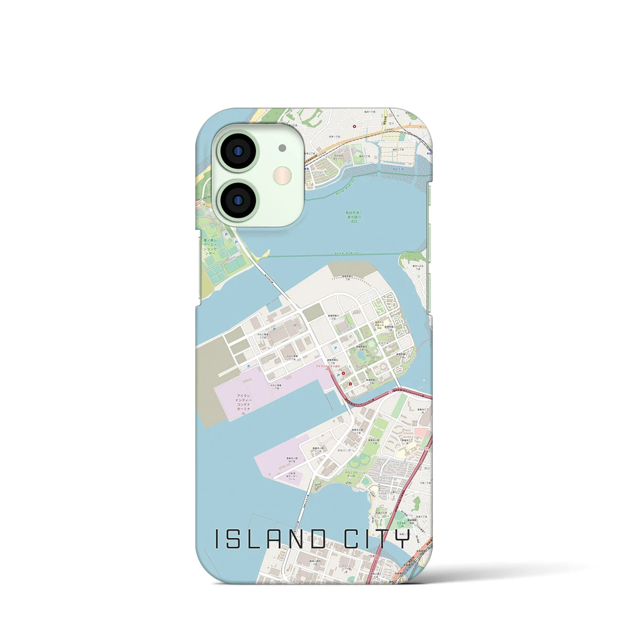 【アイランドシティ(福岡県)】地図柄iPhoneケース(バックカバータイプ)