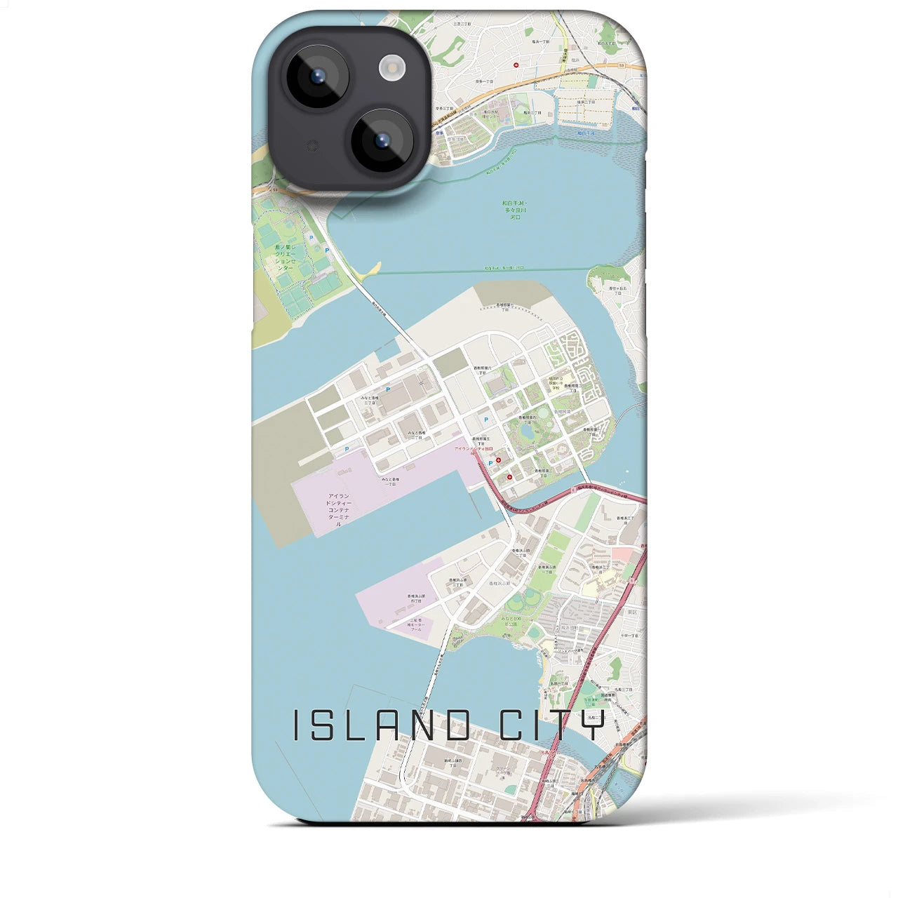 【アイランドシティ(福岡県)】地図柄iPhoneケース(バックカバータイプ)