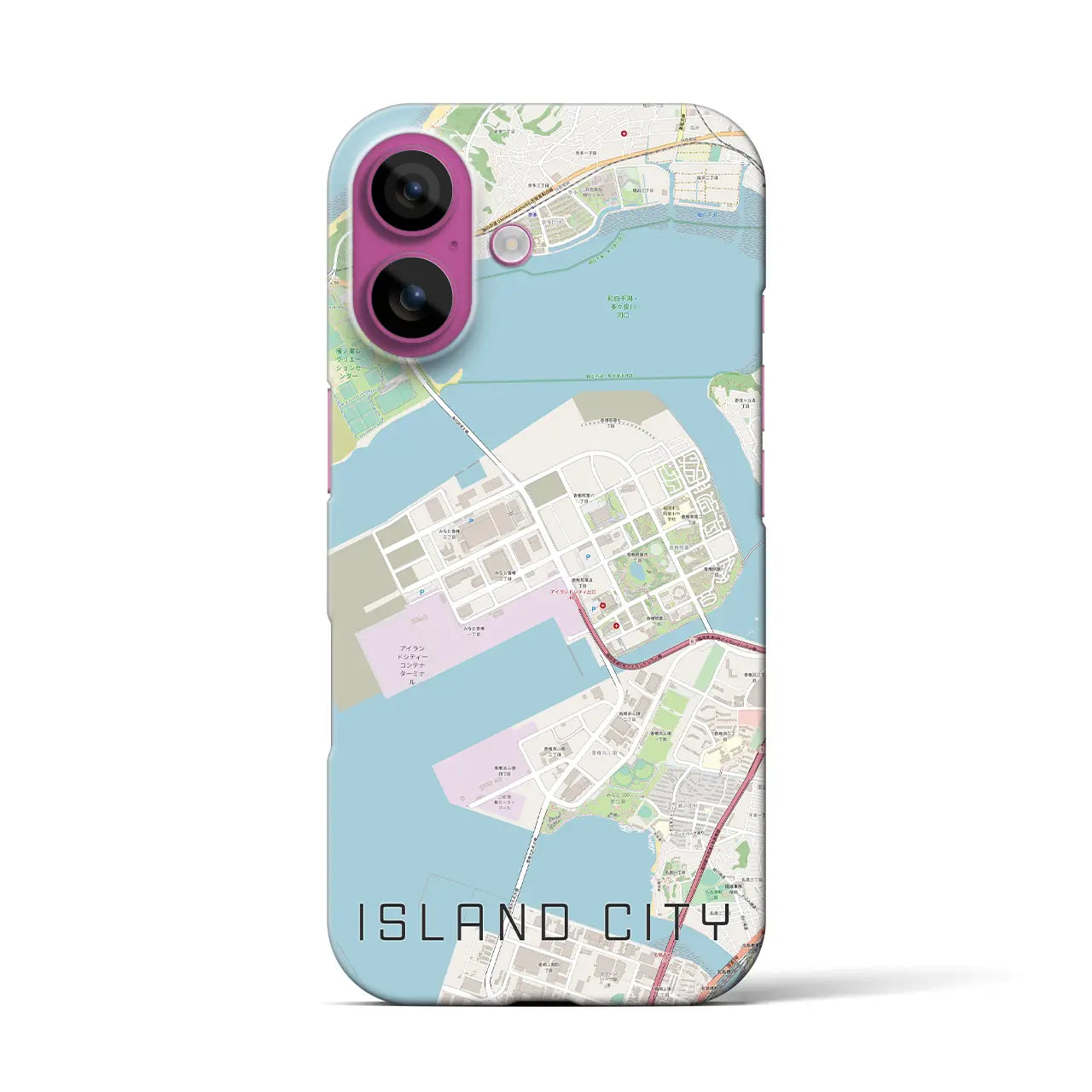 【アイランドシティ(福岡県)】地図柄iPhoneケース(バックカバータイプ)