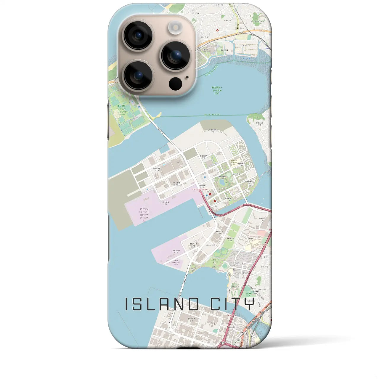 【アイランドシティ(福岡県)】地図柄iPhoneケース(バックカバータイプ)