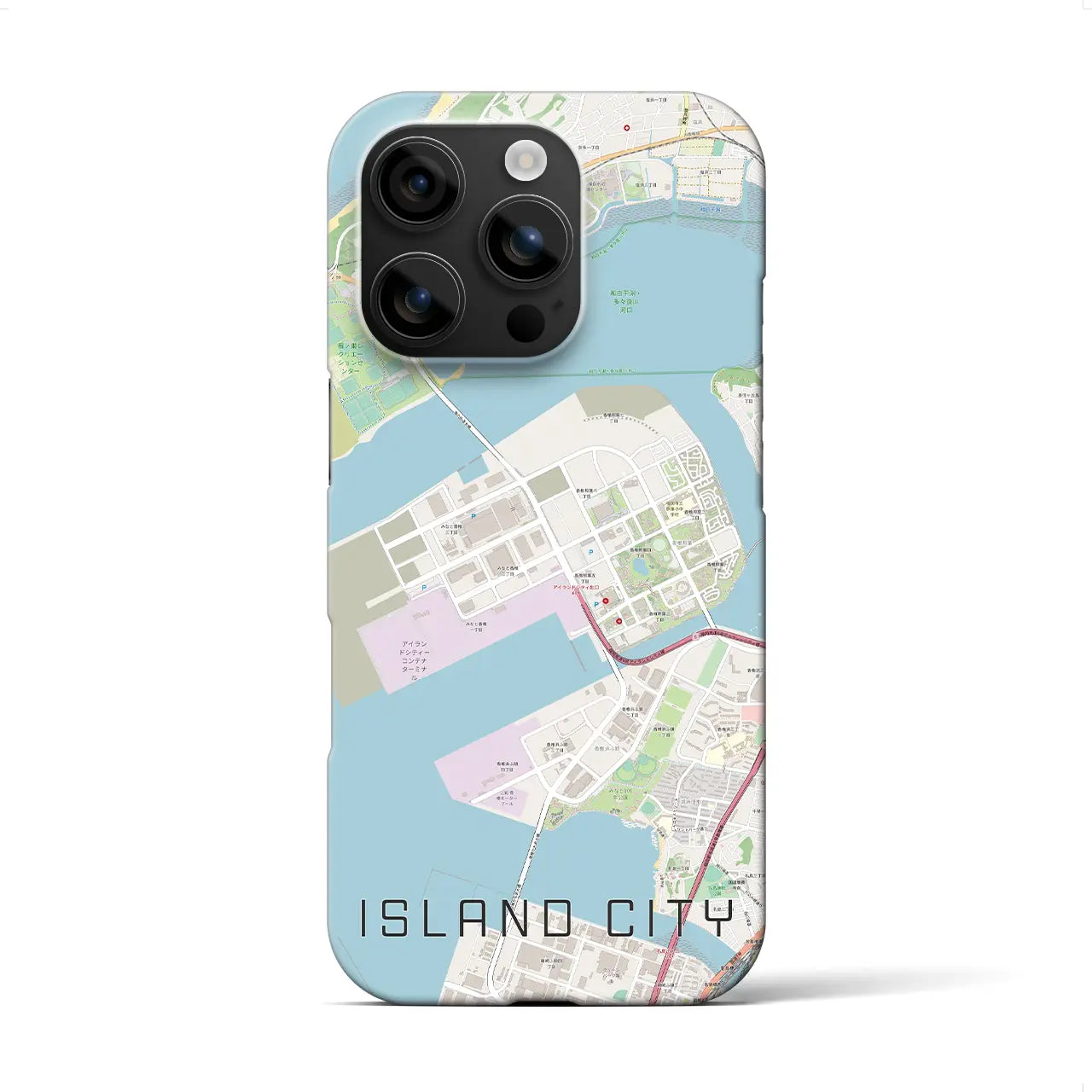 【アイランドシティ(福岡県)】地図柄iPhoneケース(バックカバータイプ)