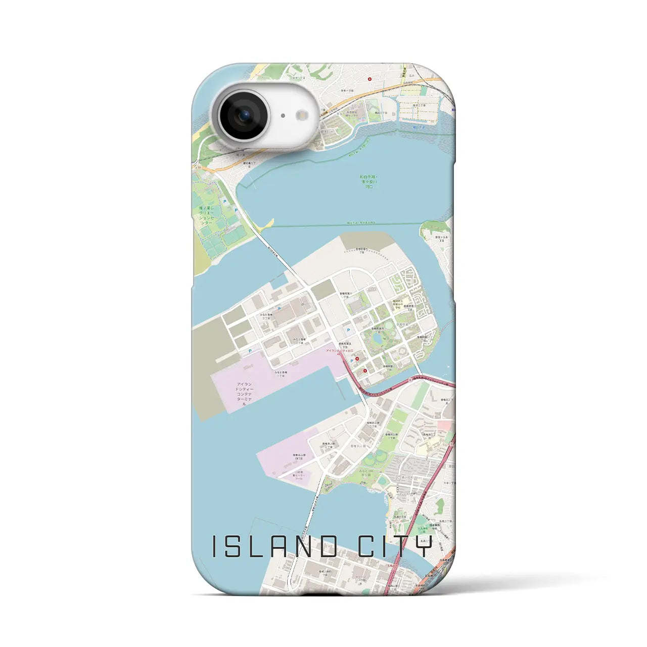 【アイランドシティ(福岡県)】地図柄iPhoneケース(バックカバータイプ)