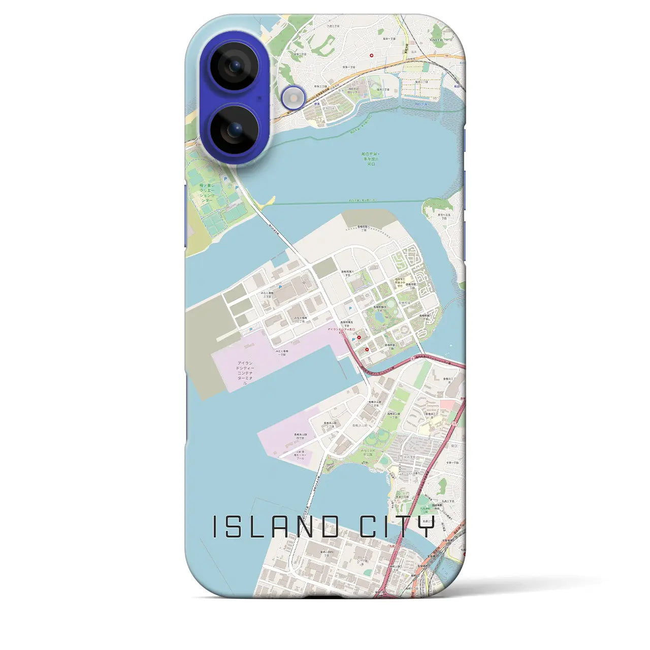 【アイランドシティ(福岡県)】地図柄iPhoneケース(バックカバータイプ)ナチュラル・iPhone 16 Pro Max 用