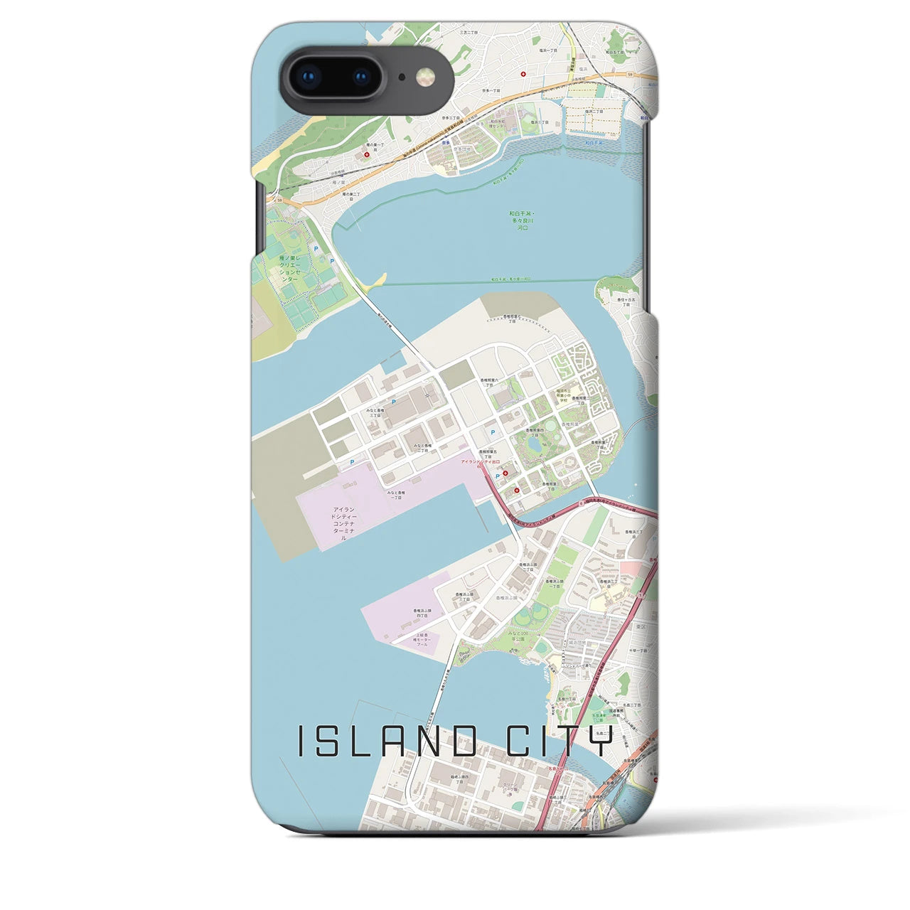 【アイランドシティ(福岡県)】地図柄iPhoneケース(バックカバータイプ)