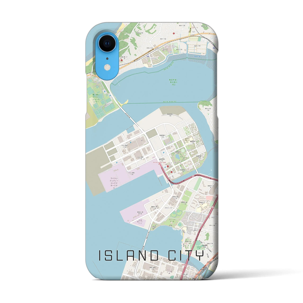 【アイランドシティ(福岡県)】地図柄iPhoneケース(バックカバータイプ)