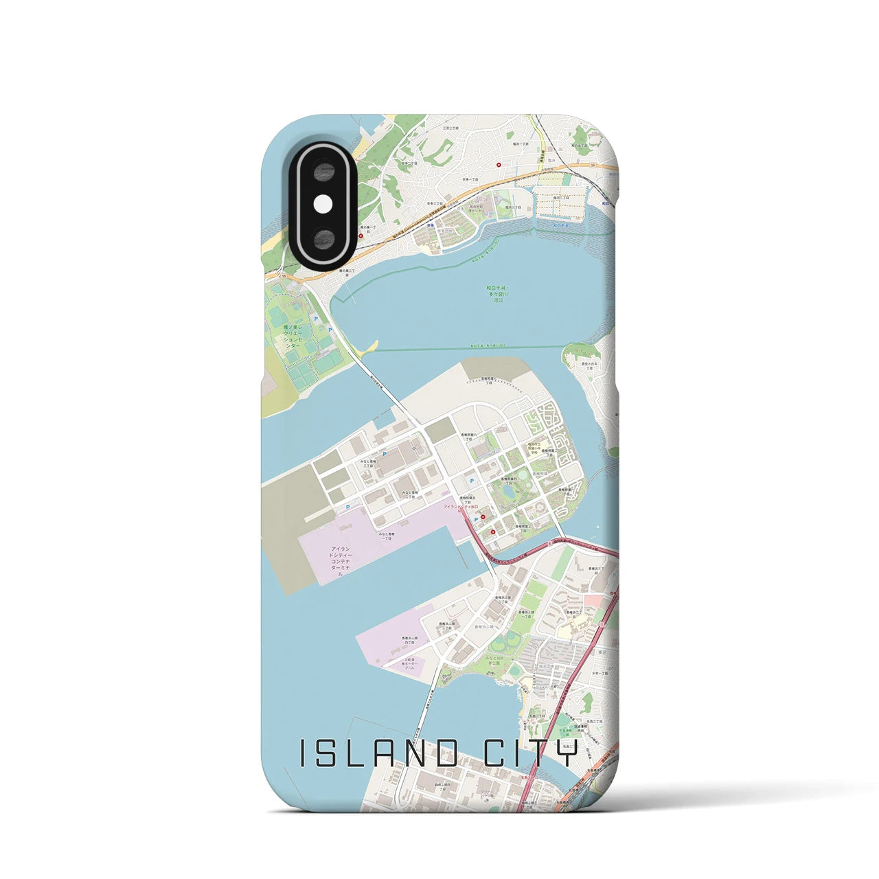 【アイランドシティ(福岡県)】地図柄iPhoneケース(バックカバータイプ)