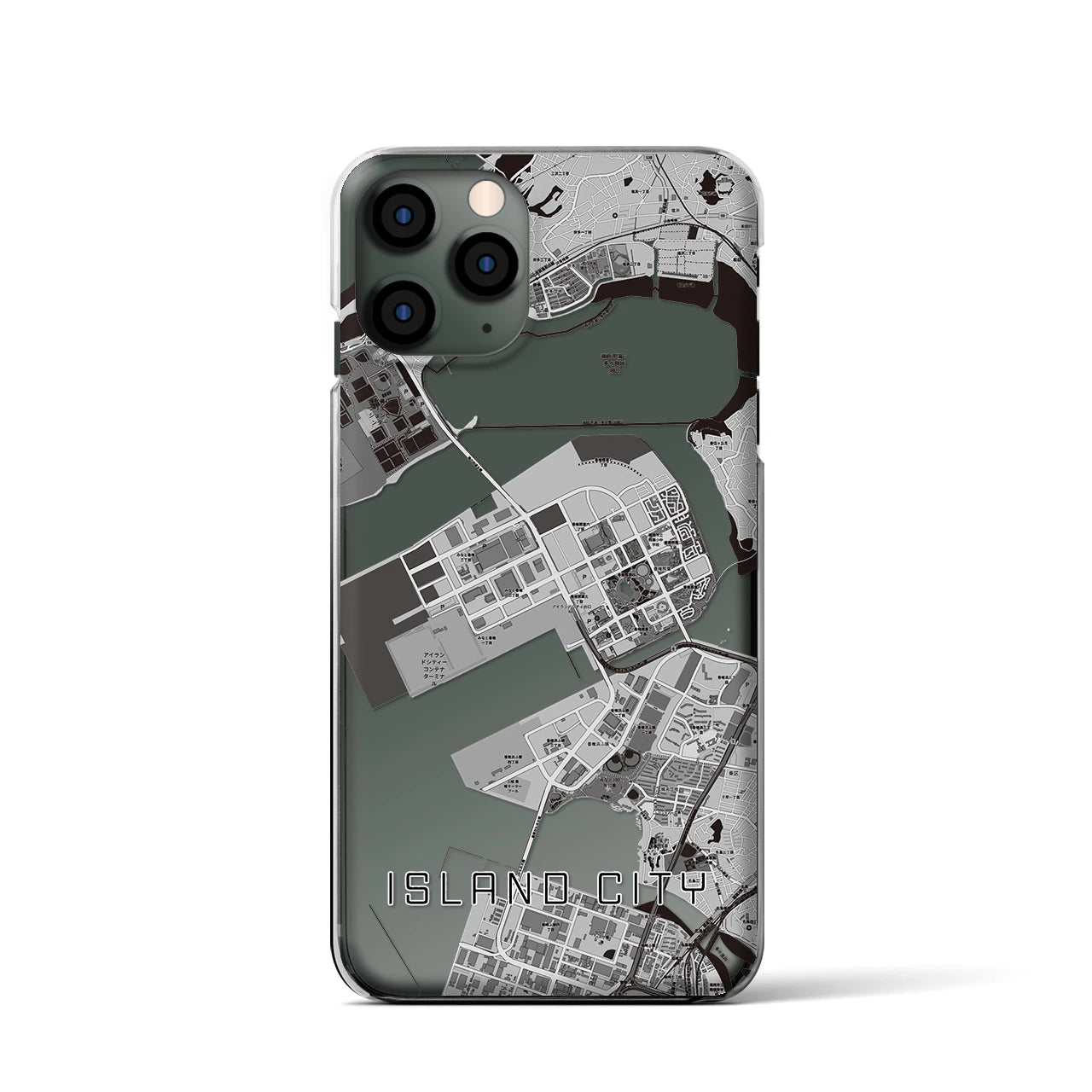 【アイランドシティ(福岡県)】地図柄iPhoneケース(クリアタイプ)