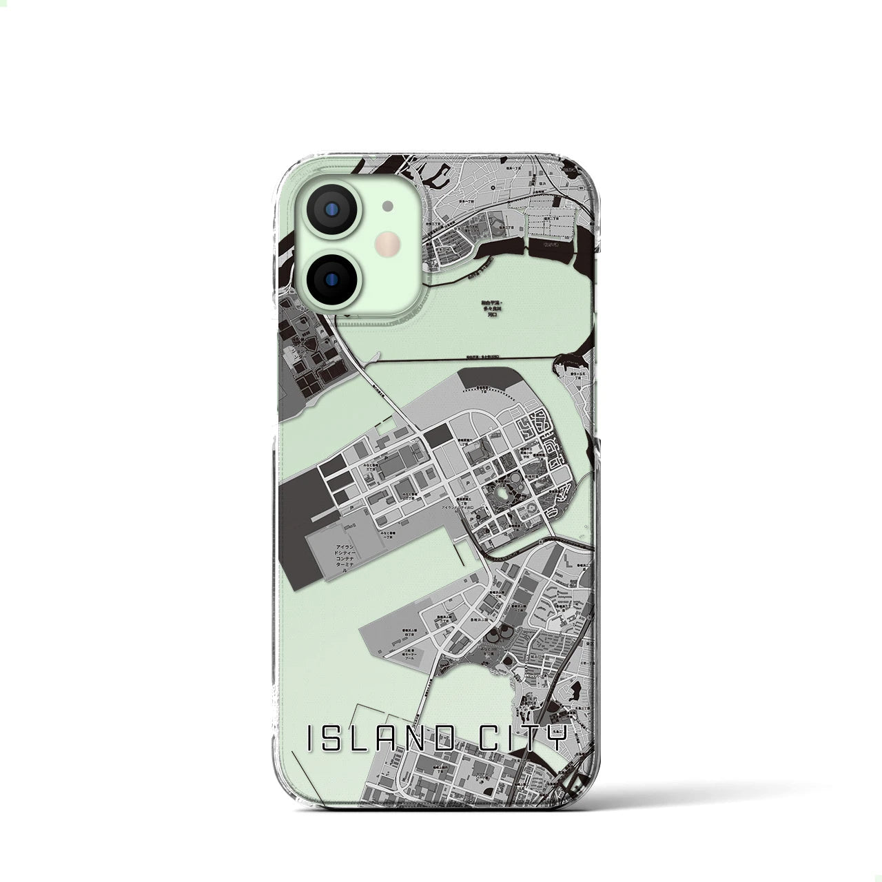 【アイランドシティ(福岡県)】地図柄iPhoneケース(クリアタイプ)