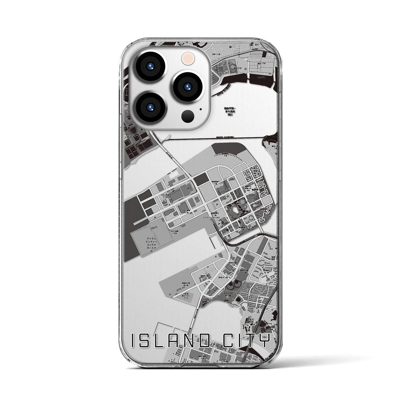 【アイランドシティ(福岡県)】地図柄iPhoneケース(クリアタイプ)