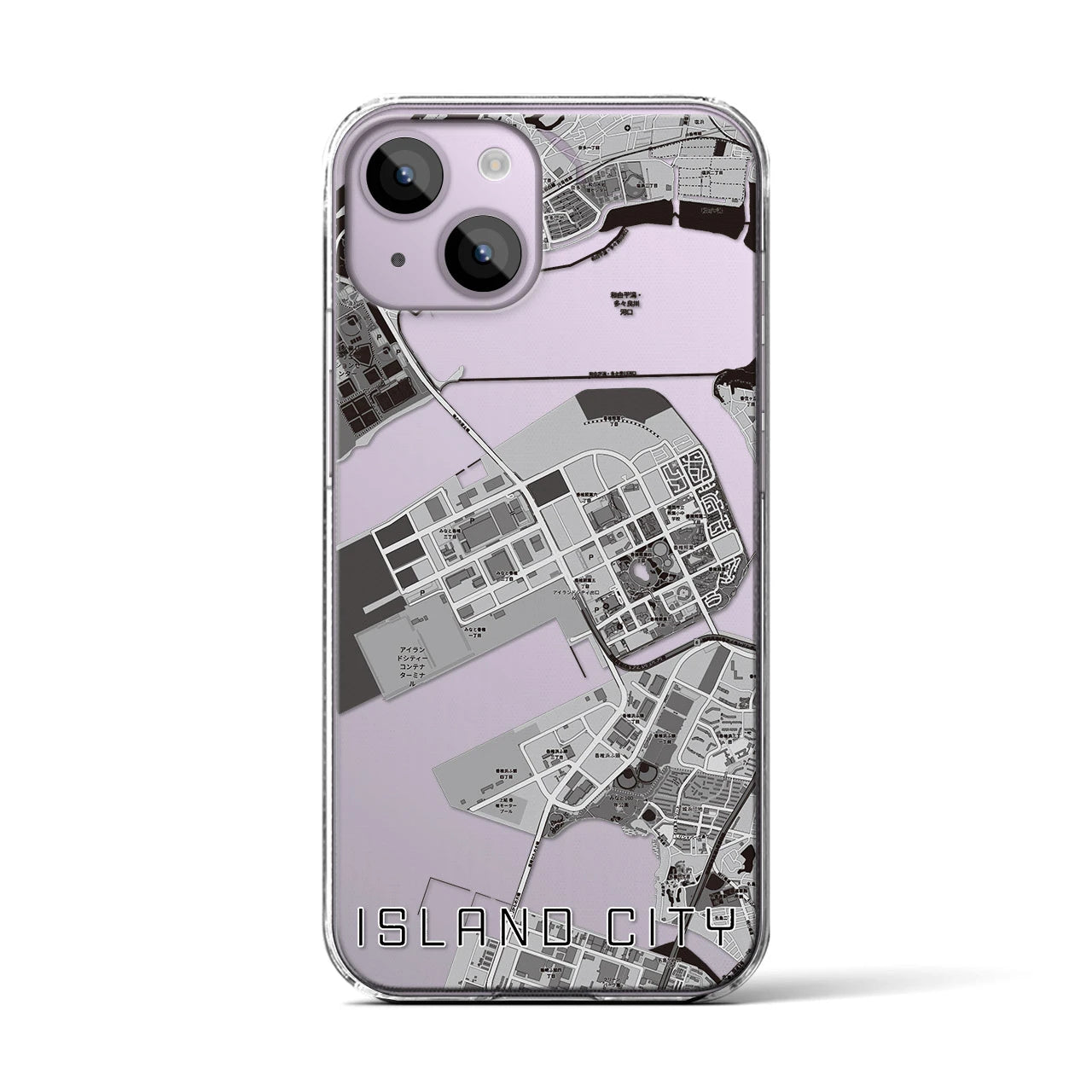 【アイランドシティ(福岡県)】地図柄iPhoneケース(クリアタイプ)
