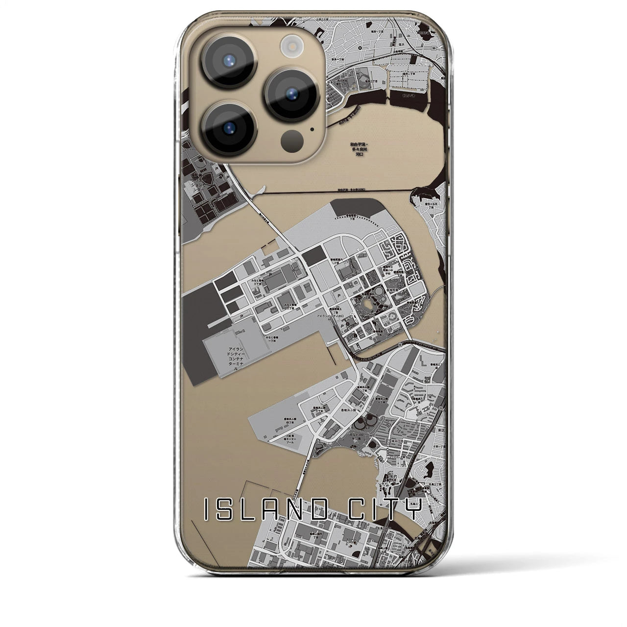 【アイランドシティ(福岡県)】地図柄iPhoneケース(クリアタイプ)