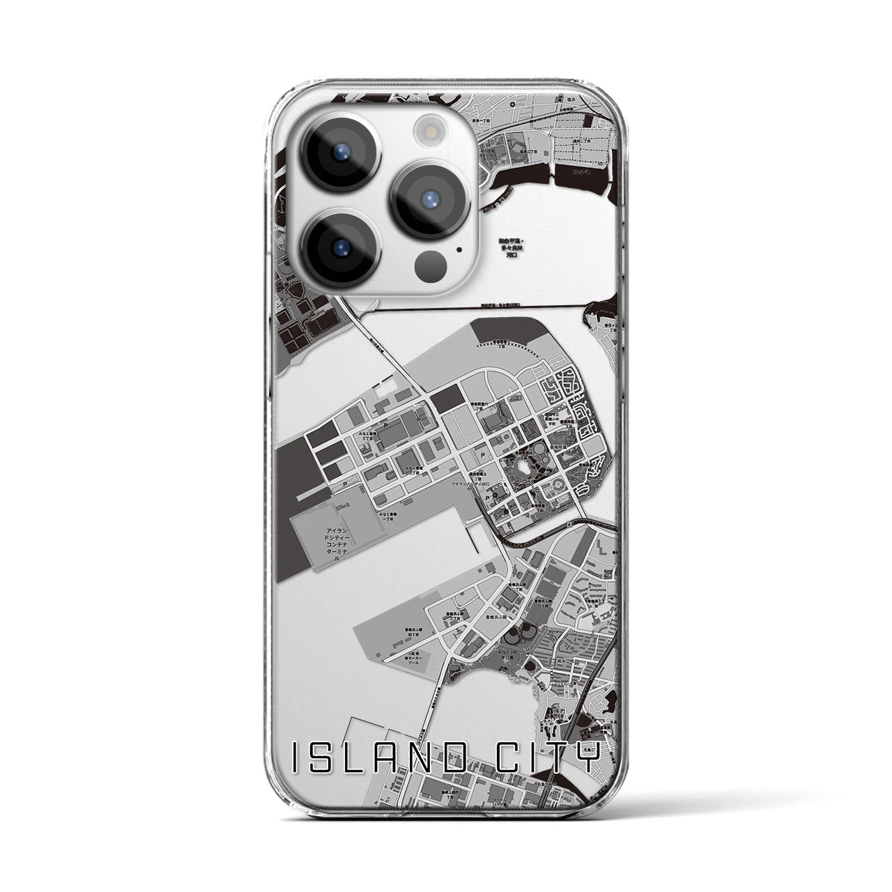 【アイランドシティ(福岡県)】地図柄iPhoneケース(クリアタイプ)