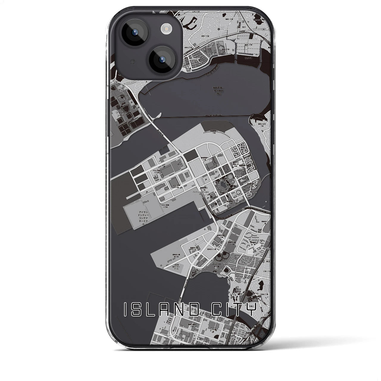 【アイランドシティ(福岡県)】地図柄iPhoneケース(クリアタイプ)