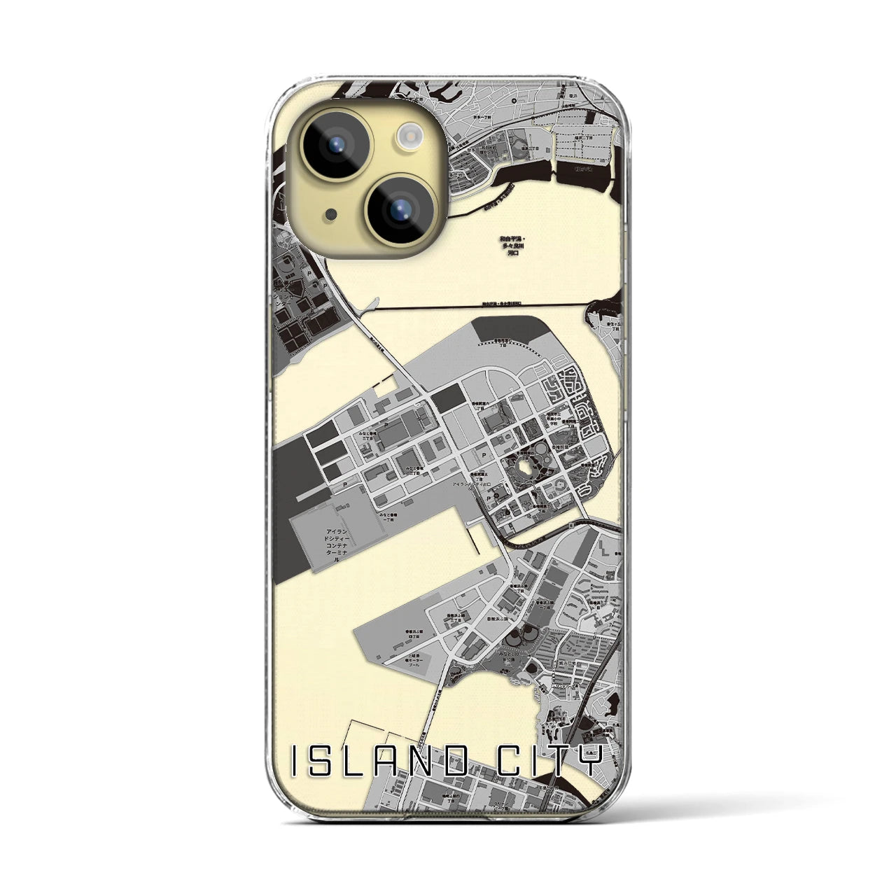 【アイランドシティ(福岡県)】地図柄iPhoneケース(クリアタイプ)