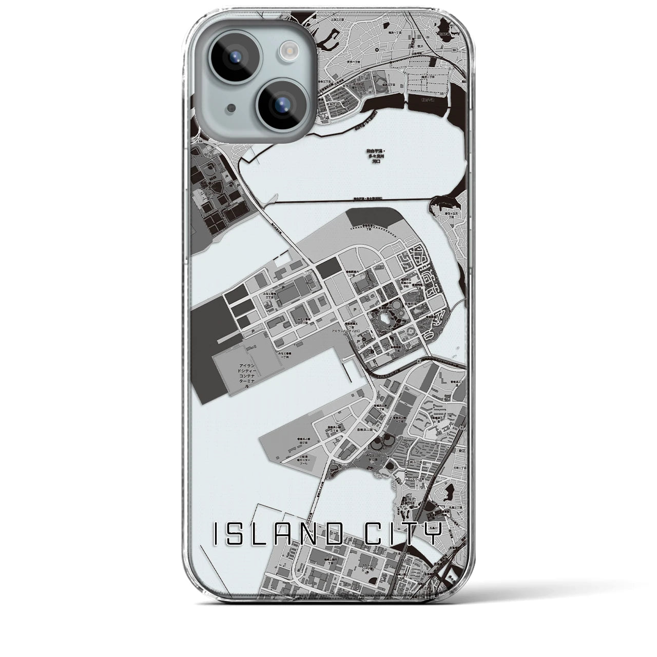 【アイランドシティ(福岡県)】地図柄iPhoneケース(クリアタイプ)