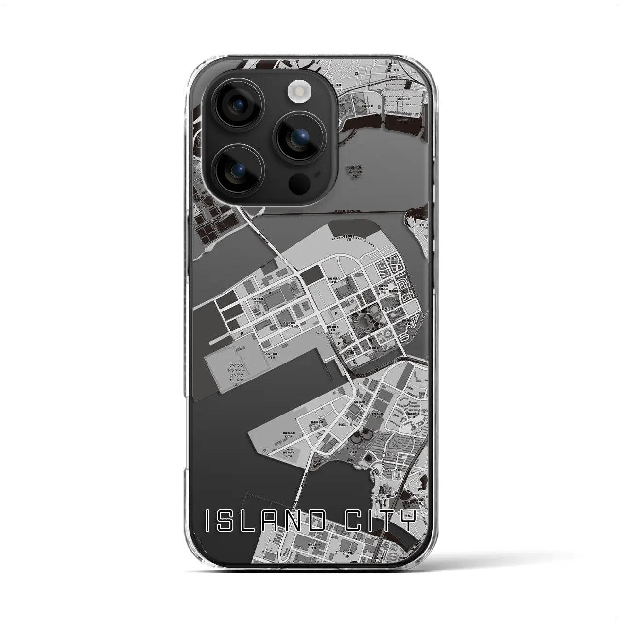 【アイランドシティ(福岡県)】地図柄iPhoneケース(クリアタイプ)