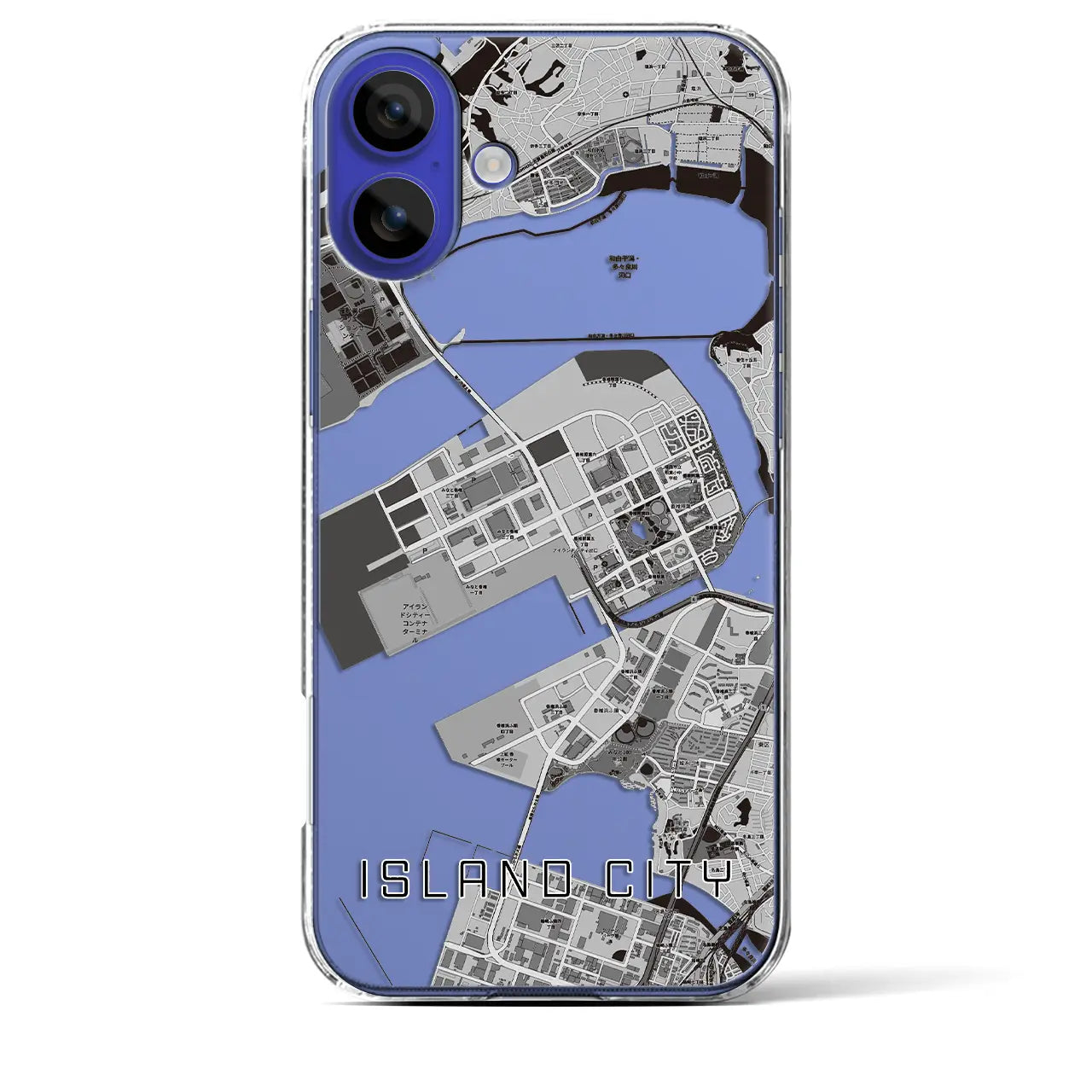 【アイランドシティ(福岡県)】地図柄iPhoneケース(クリアタイプ)