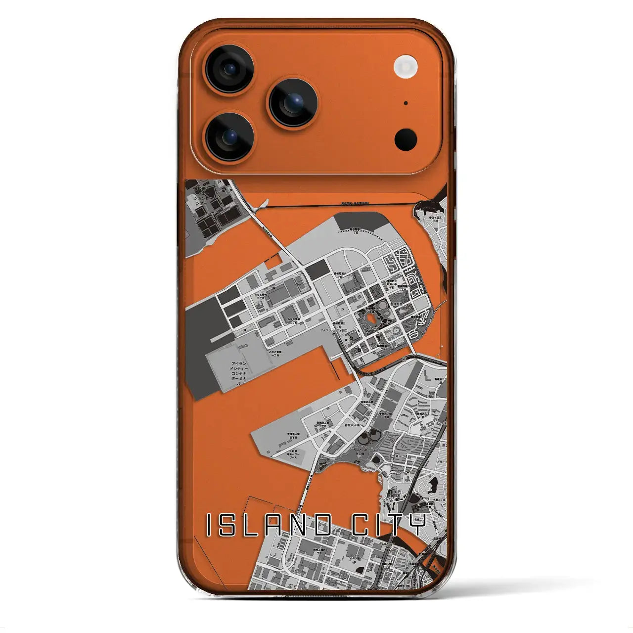 【アイランドシティ(福岡県)】地図柄iPhoneケース(クリアタイプ)