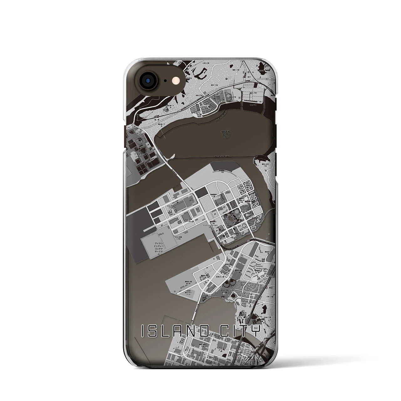 【アイランドシティ(福岡県)】地図柄iPhoneケース(クリアタイプ)