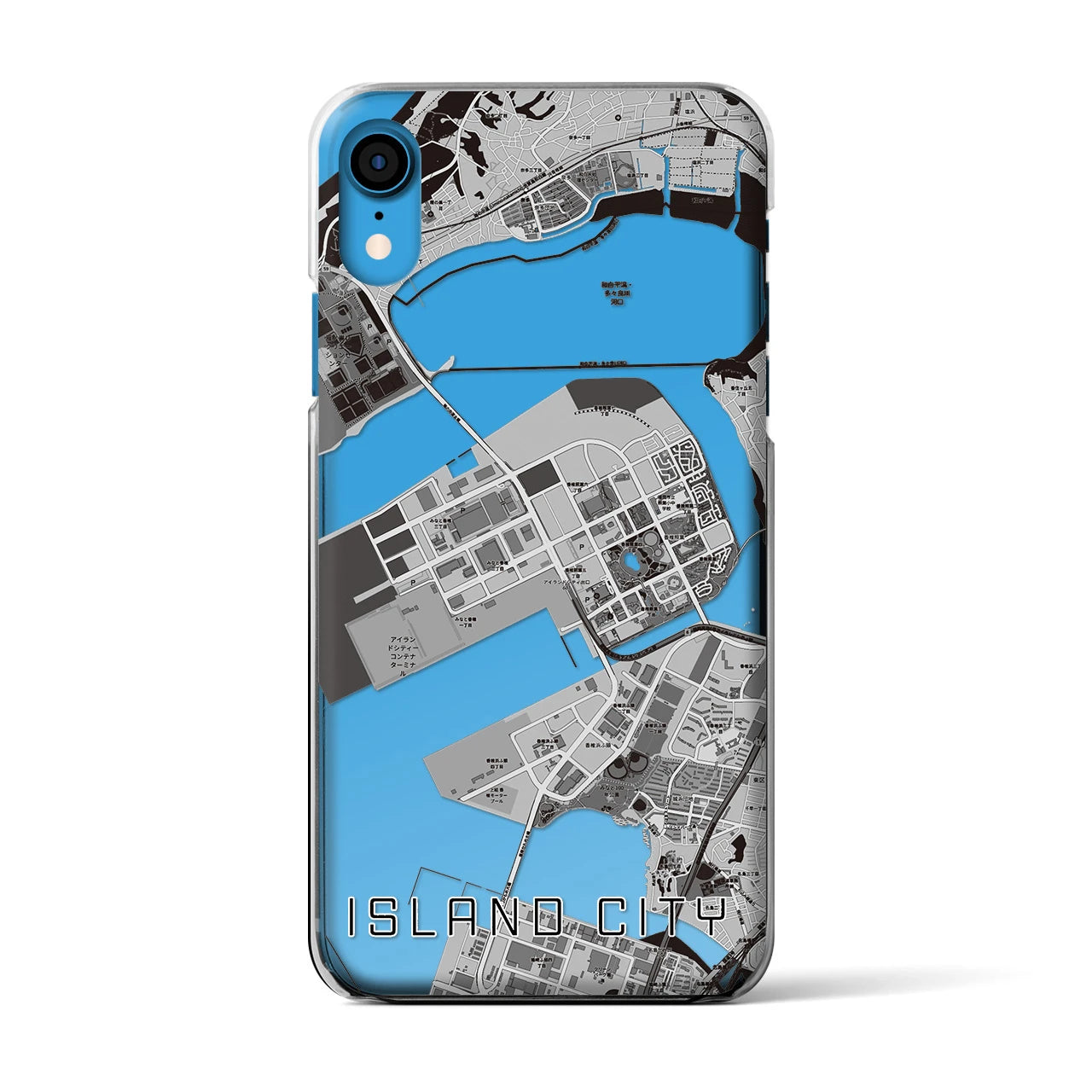 【アイランドシティ(福岡県)】地図柄iPhoneケース(クリアタイプ)