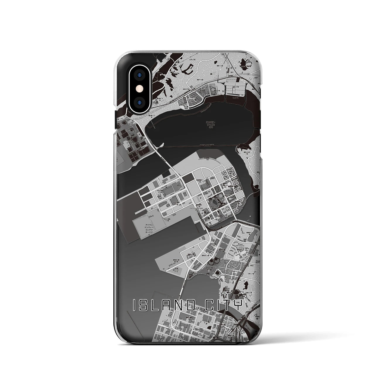 【アイランドシティ(福岡県)】地図柄iPhoneケース(クリアタイプ)