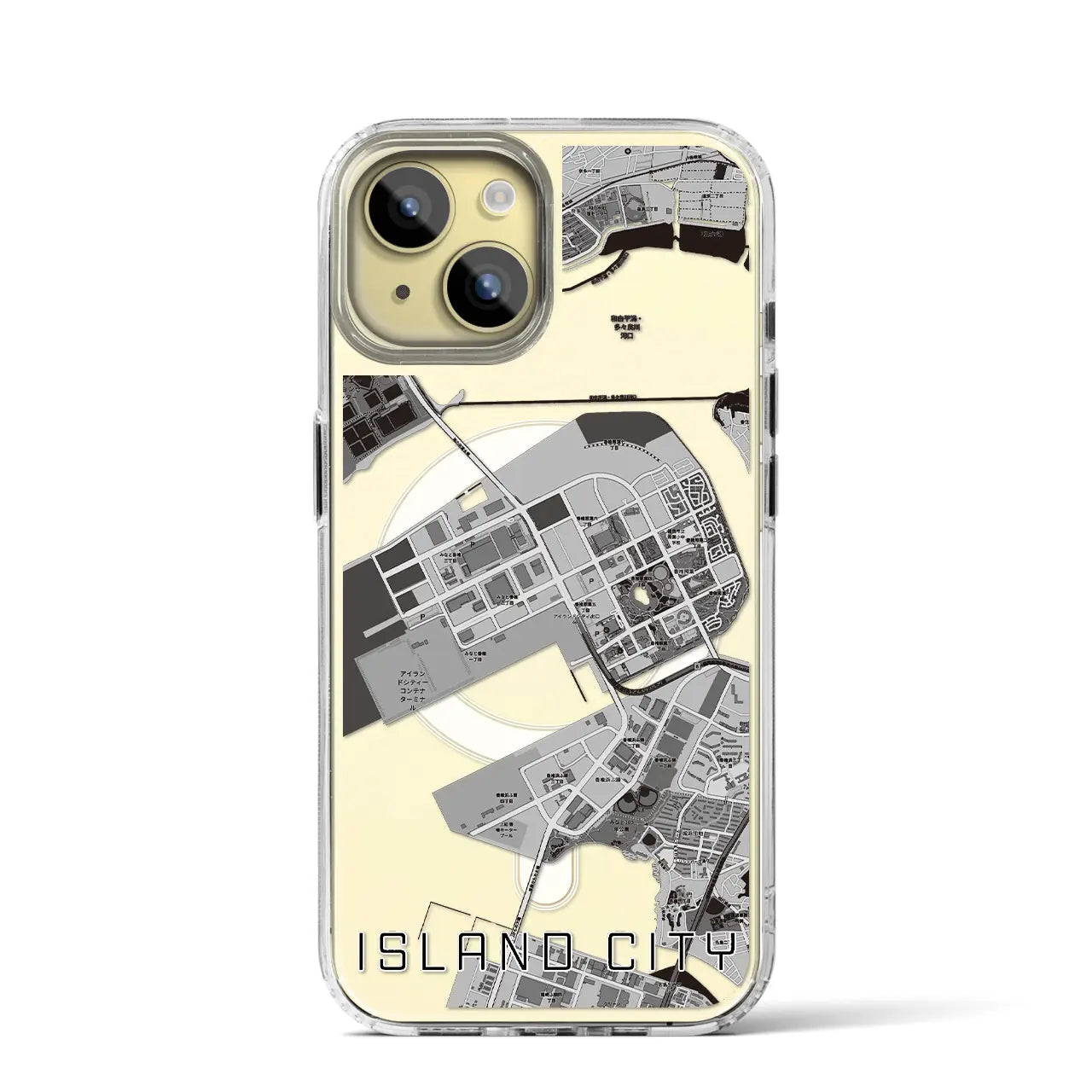 【アイランドシティ(福岡県)】地図柄iPhoneケース(MagSafeタイプ)
