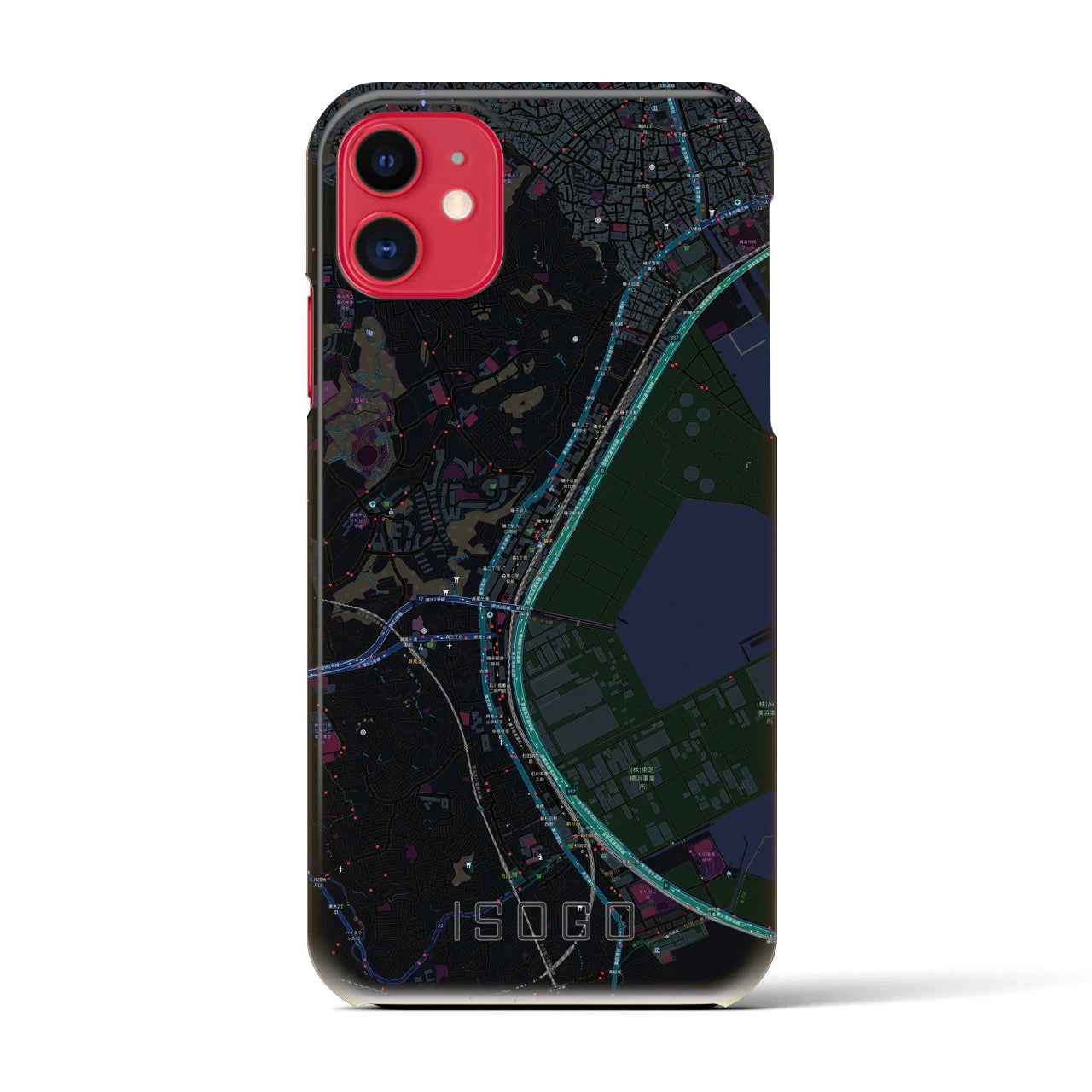【磯子(神奈川県)】地図柄iPhoneケース(バックカバータイプ)