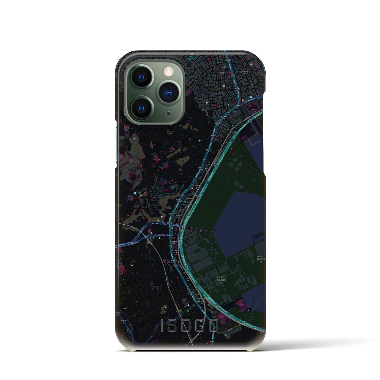 【磯子(神奈川県)】地図柄iPhoneケース(バックカバータイプ)