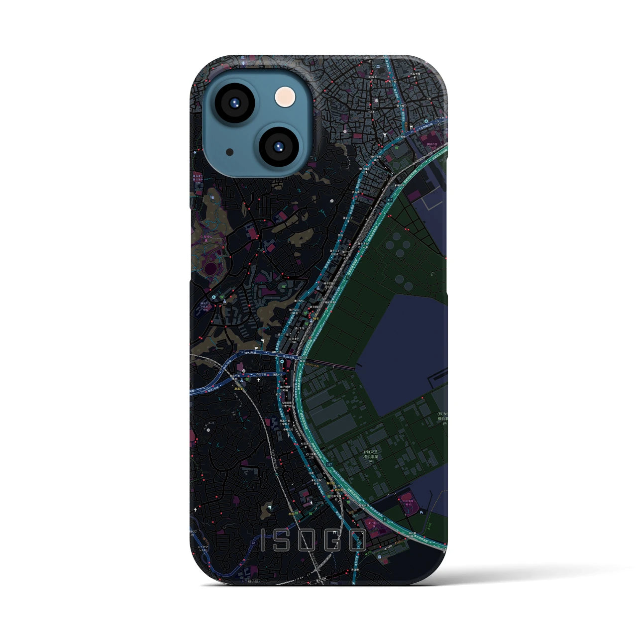 【磯子(神奈川県)】地図柄iPhoneケース(バックカバータイプ)