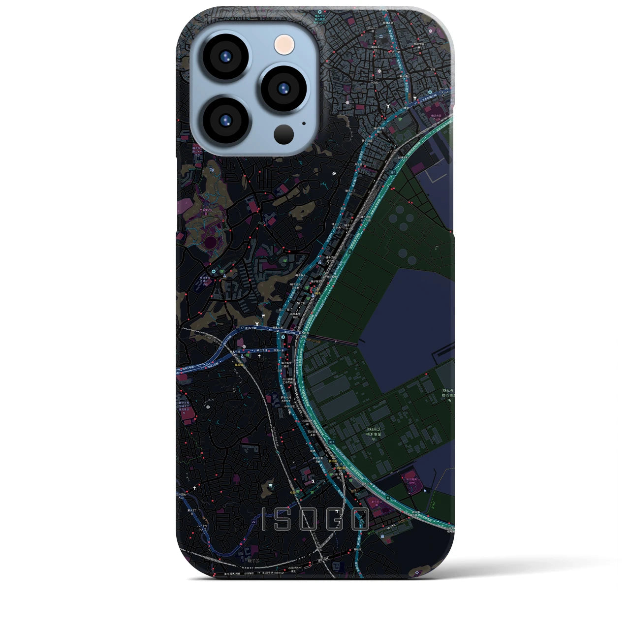 【磯子(神奈川県)】地図柄iPhoneケース(バックカバータイプ)