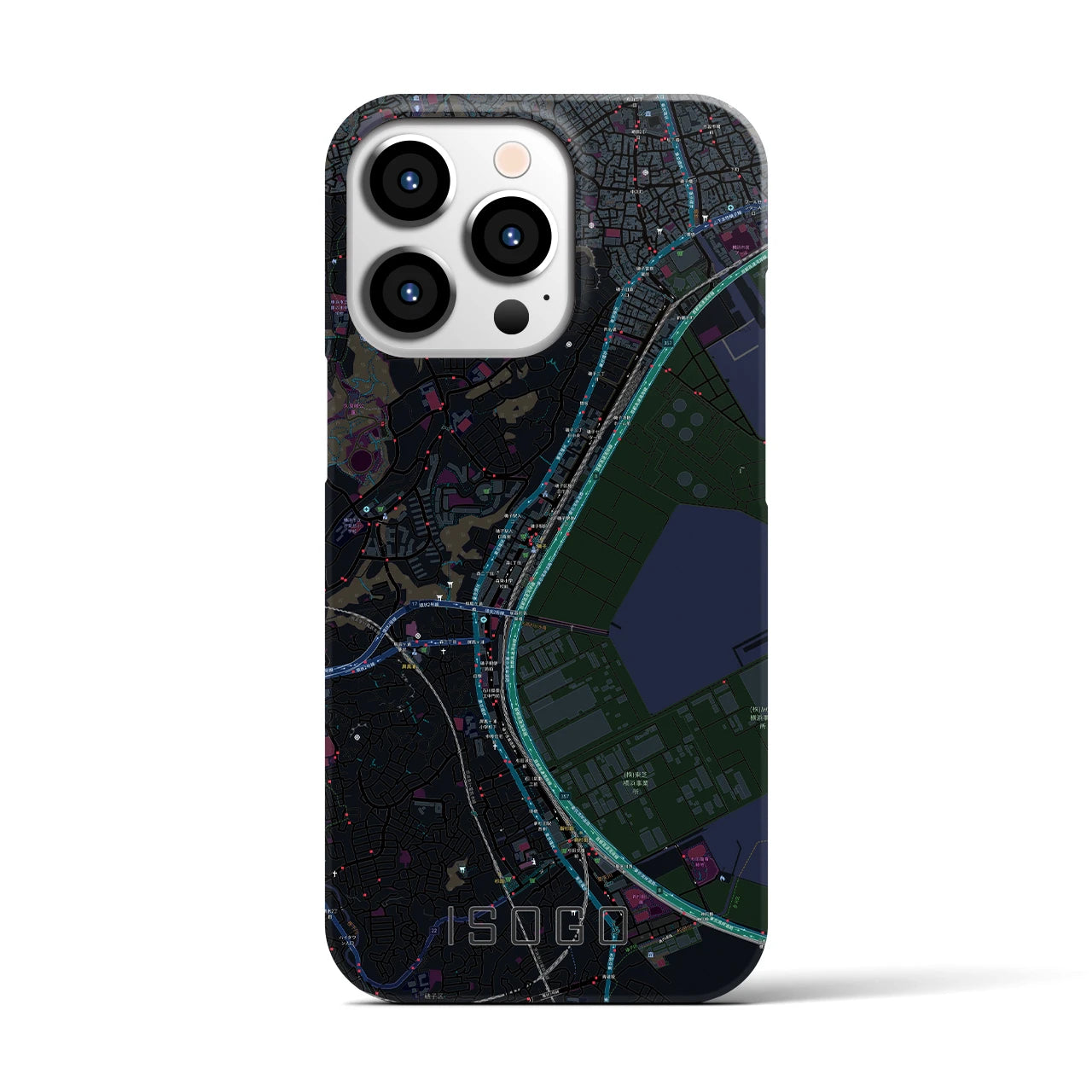 【磯子(神奈川県)】地図柄iPhoneケース(バックカバータイプ)