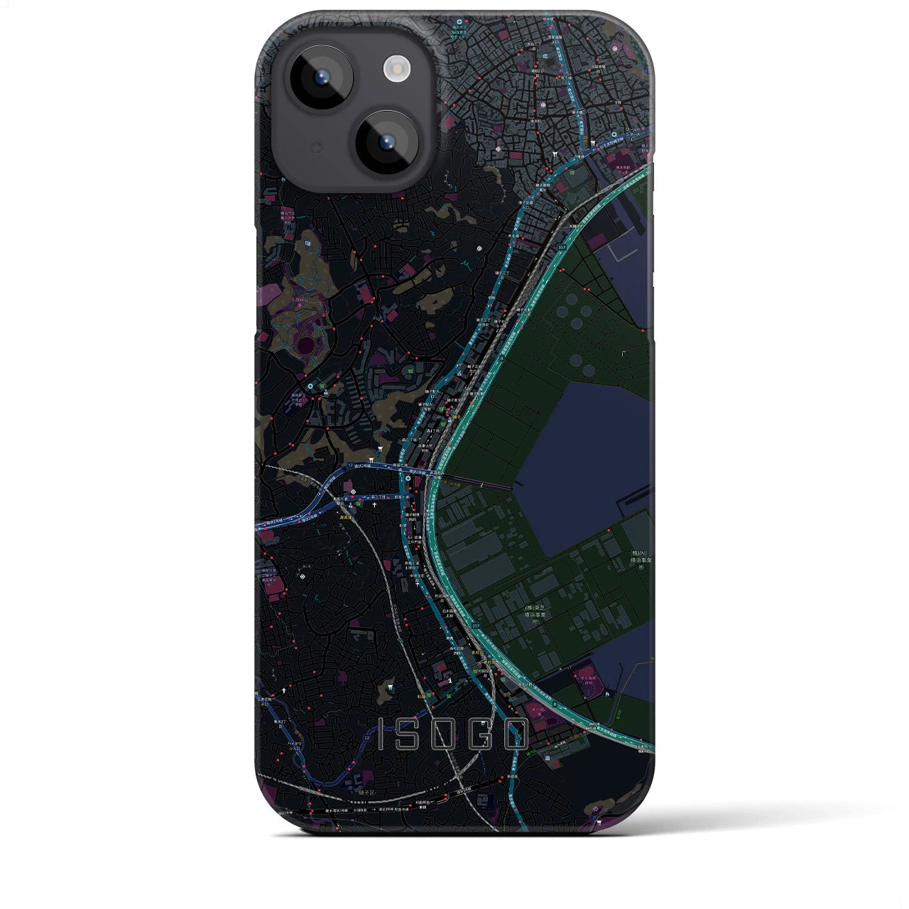 【磯子(神奈川県)】地図柄iPhoneケース(バックカバータイプ)