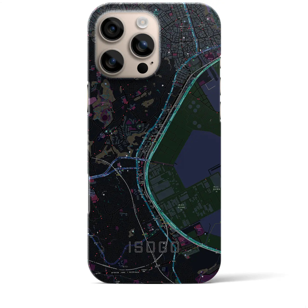 【磯子(神奈川県)】地図柄iPhoneケース(バックカバータイプ)