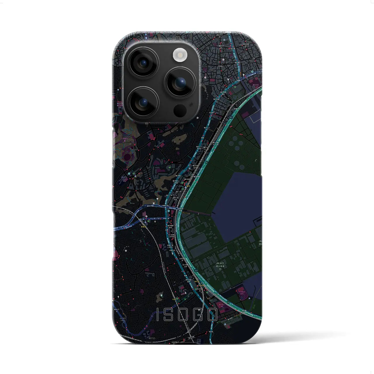 【磯子(神奈川県)】地図柄iPhoneケース(バックカバータイプ)