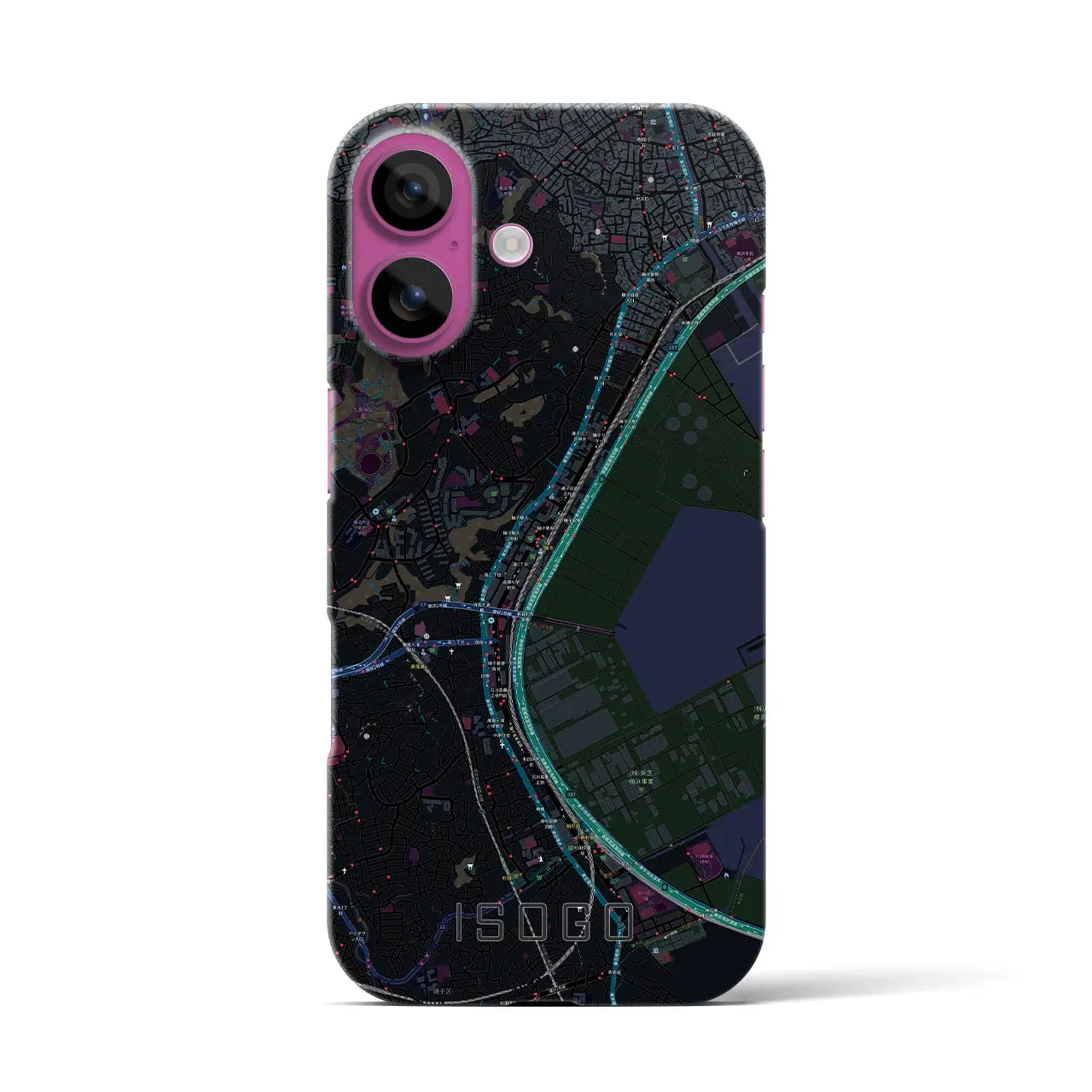 【磯子(神奈川県)】地図柄iPhoneケース(バックカバータイプ)