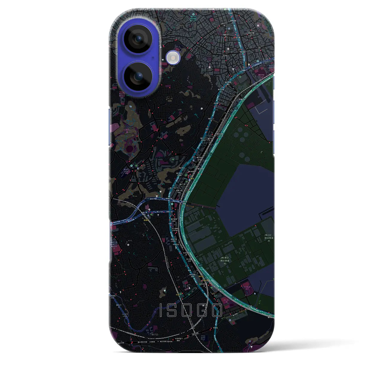 【磯子(神奈川県)】地図柄iPhoneケース(バックカバータイプ)