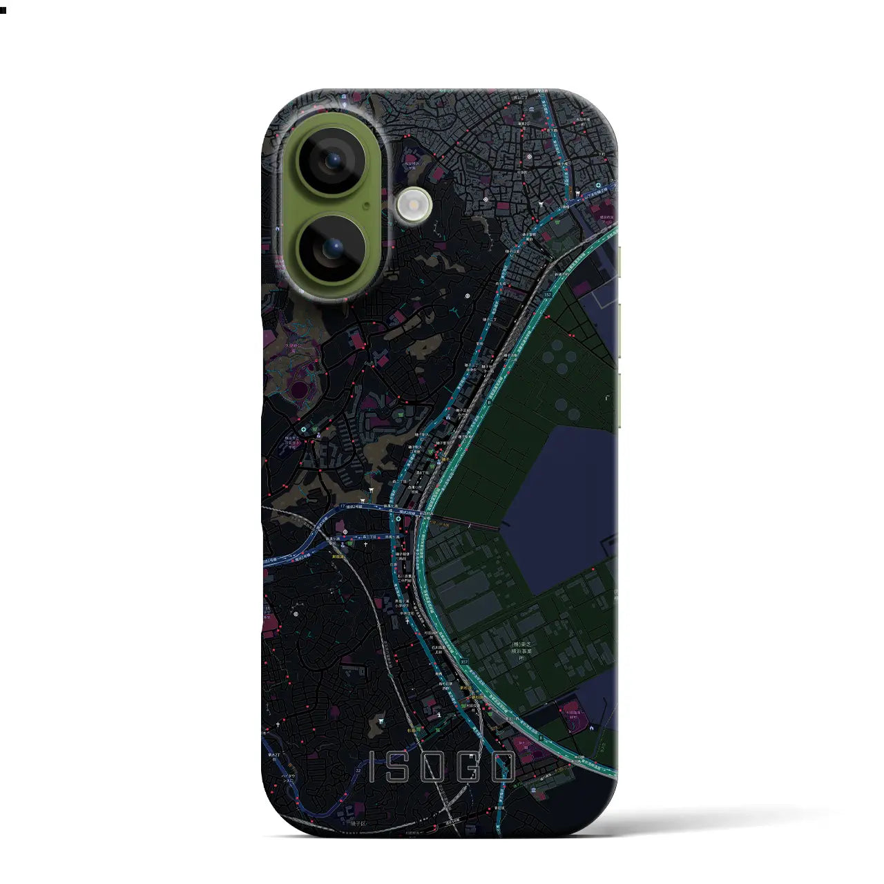 【磯子(神奈川県)】地図柄iPhoneケース(バックカバータイプ)