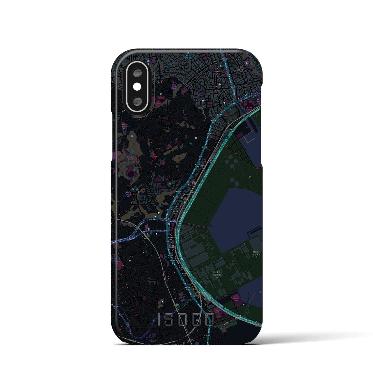 【磯子(神奈川県)】地図柄iPhoneケース(バックカバータイプ)