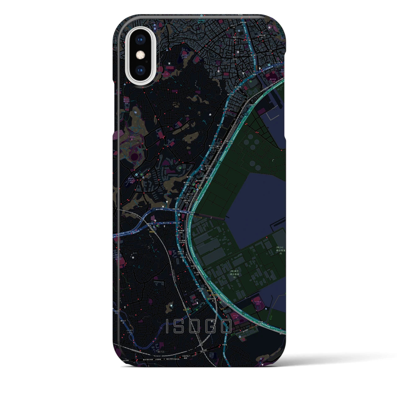 【磯子(神奈川県)】地図柄iPhoneケース(バックカバータイプ)