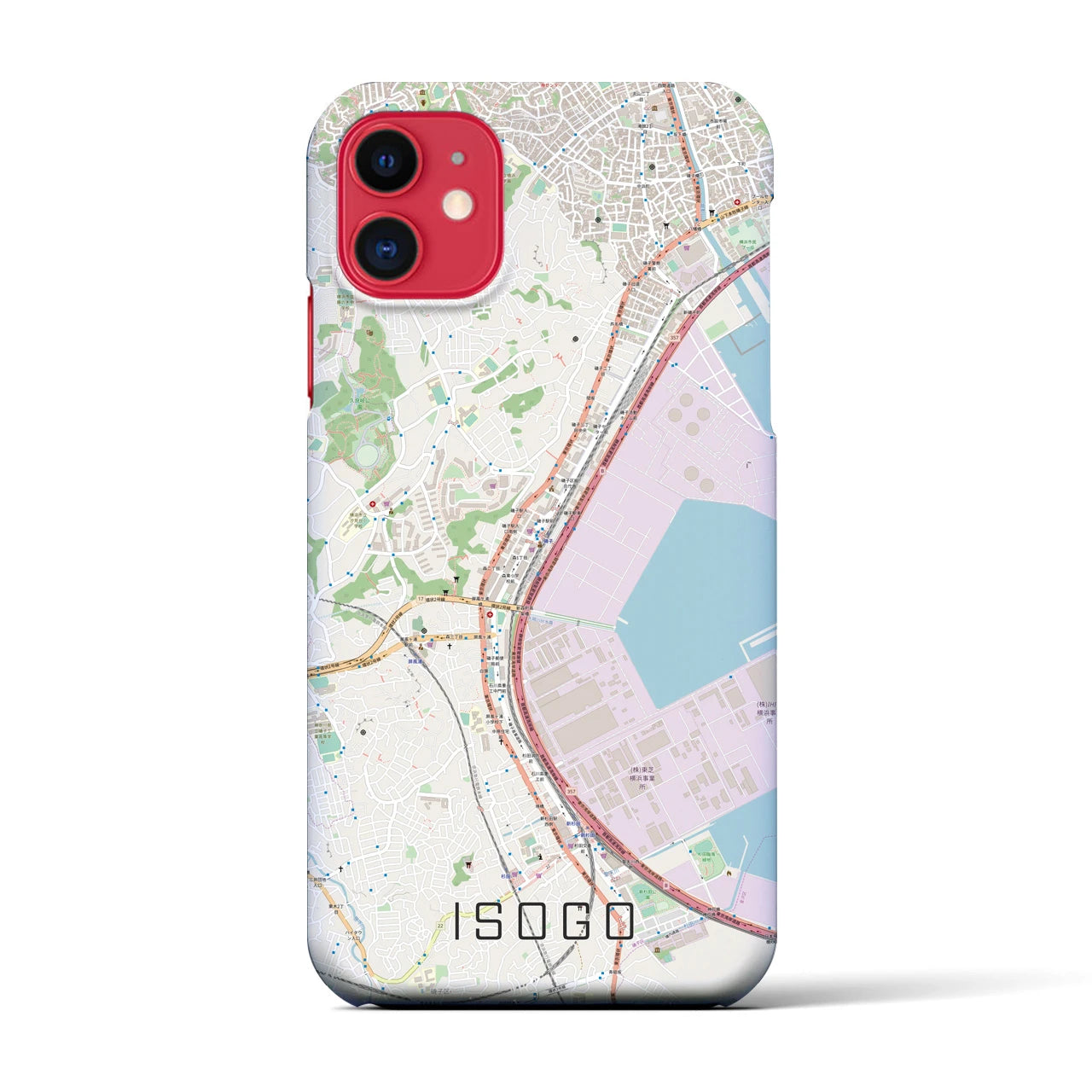 【磯子(神奈川県)】地図柄iPhoneケース(バックカバータイプ)