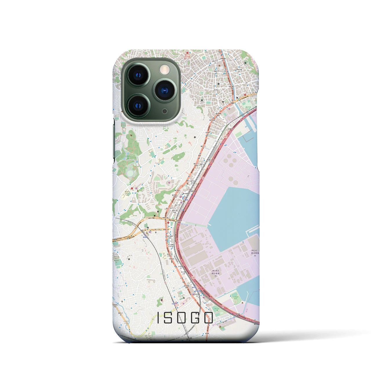 【磯子(神奈川県)】地図柄iPhoneケース(バックカバータイプ)