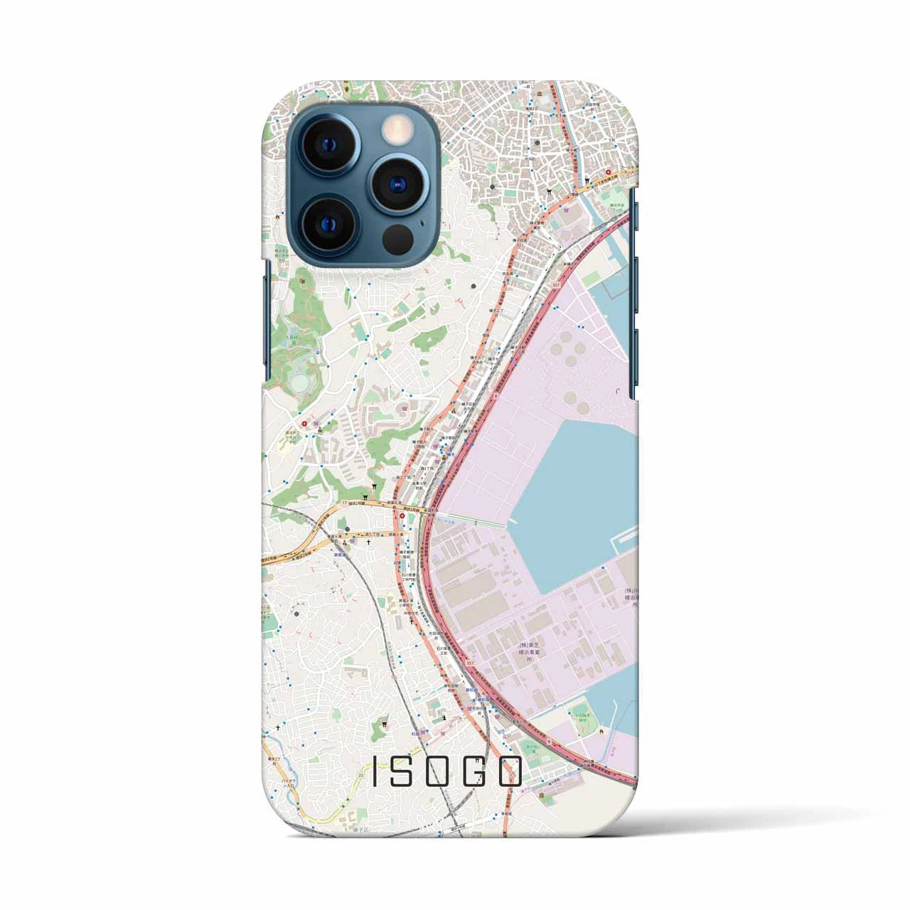 【磯子(神奈川県)】地図柄iPhoneケース(バックカバータイプ)