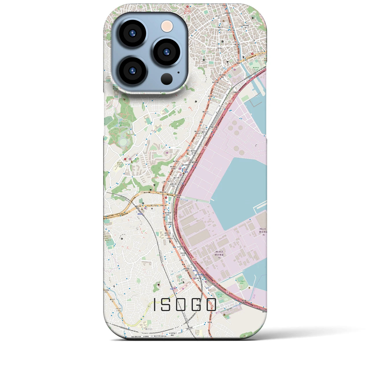 【磯子(神奈川県)】地図柄iPhoneケース(バックカバータイプ)