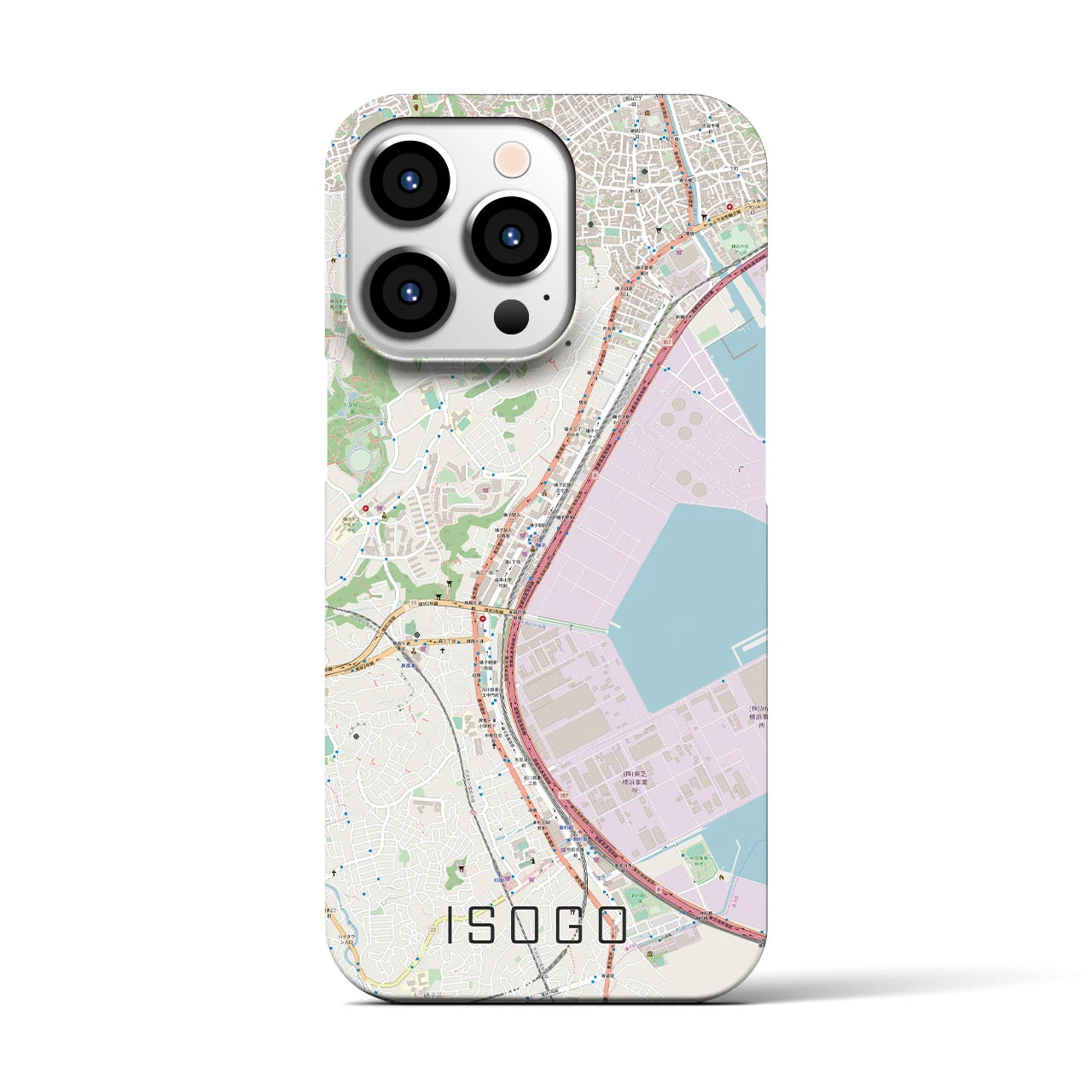 【磯子(神奈川県)】地図柄iPhoneケース(バックカバータイプ)