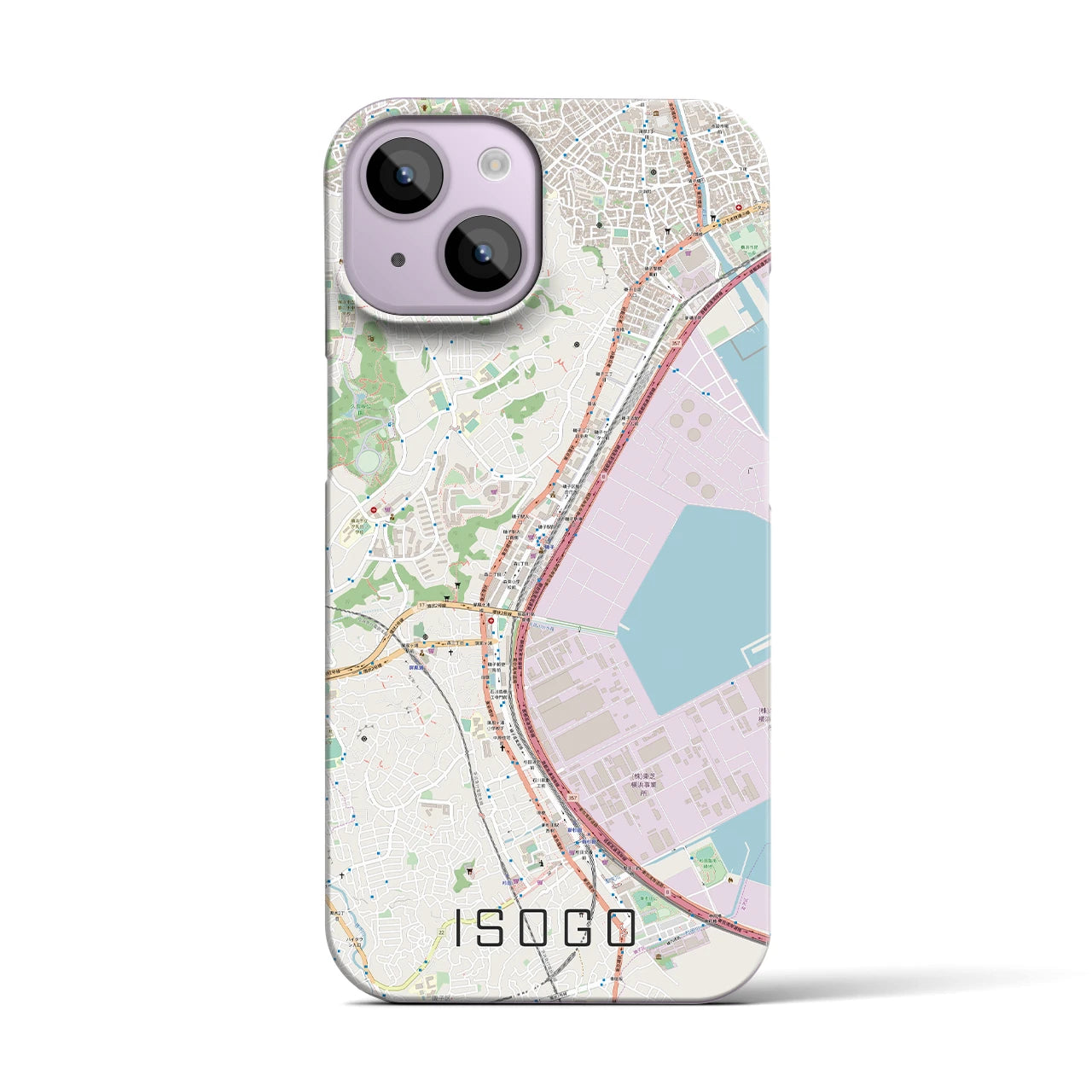 【磯子(神奈川県)】地図柄iPhoneケース(バックカバータイプ)